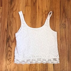 ✨WHITE LACE TRIM TANK TOP✨